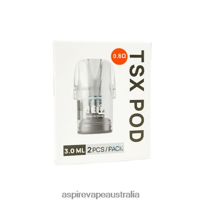 Aspire ecig Australia - Aspire Tsx Pod 0.8 Ohm (3.0 Ml)/2 PCS Per Pack (Compatible With Cyber S And Cyber X) 2DFH0B233